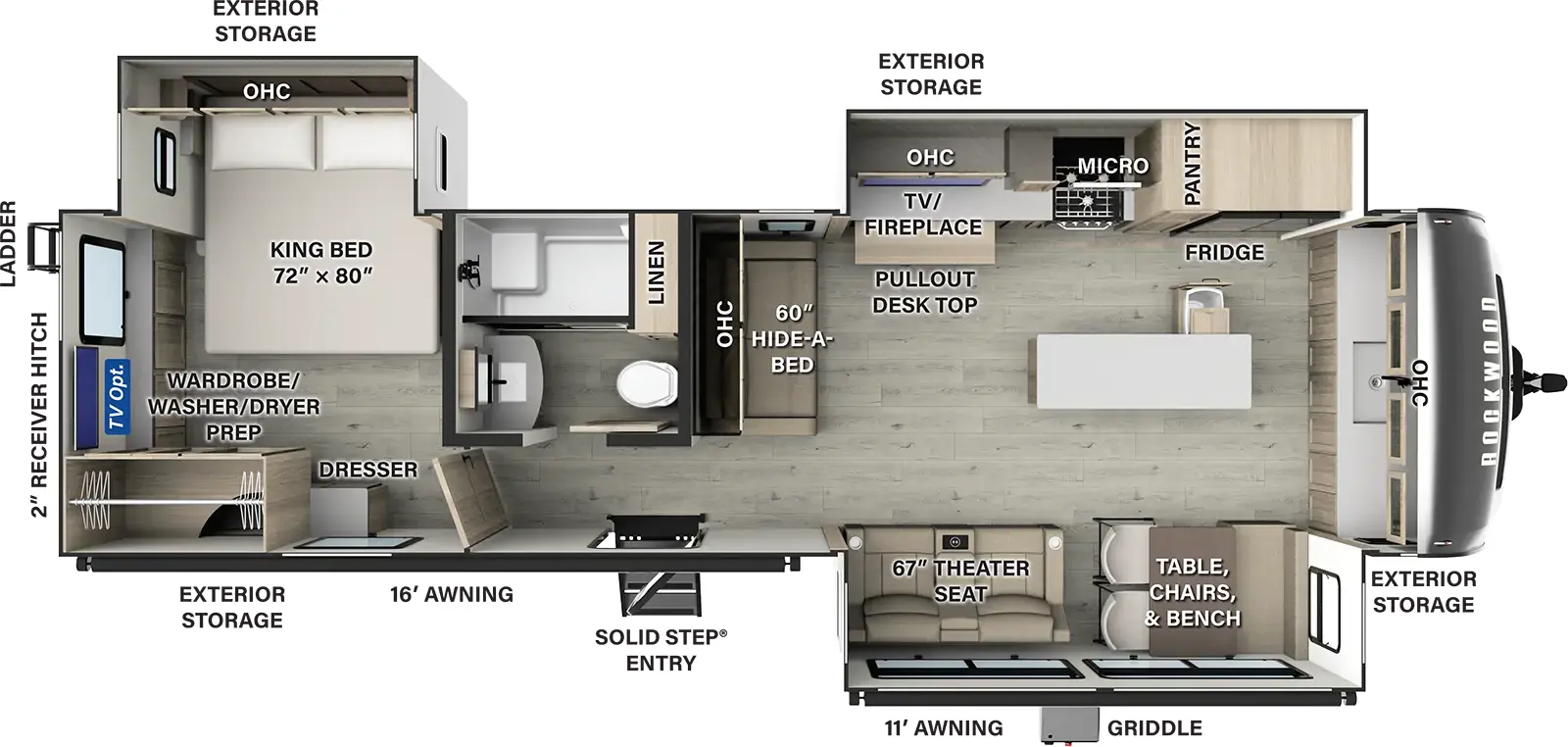 Rockwood Signature Travel Trailers 8339FK Floorplan